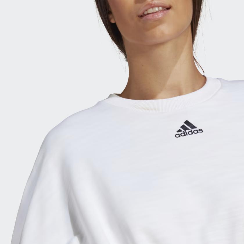 adidas Укороченная толстовка для танцев, универсальная, белая, женская IC6683