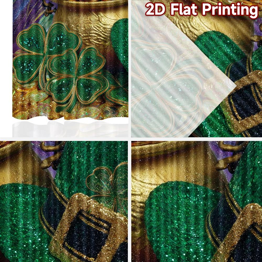 2D flat printing 2pcs Curtain Party Curtain St. Patrick's Day Treasure Digital Printed Polyester Drapes All Season Party &