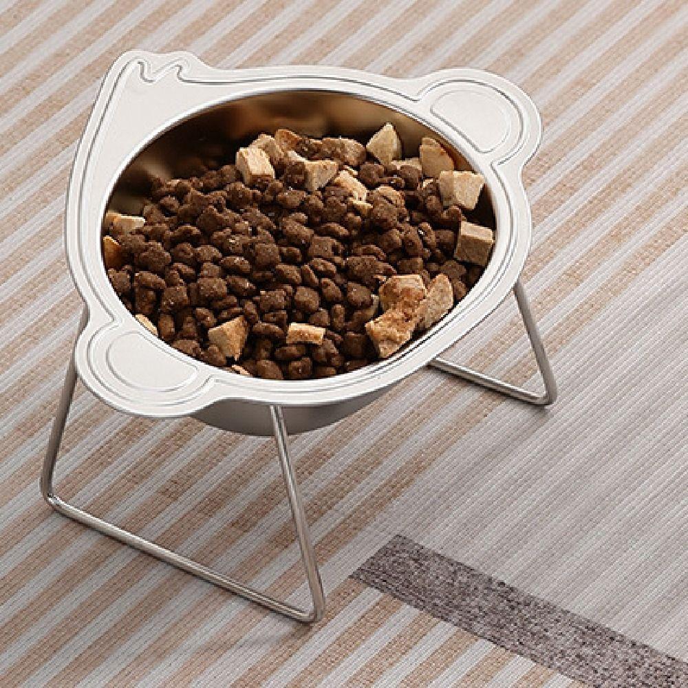 15 Degree Inclined Elevated Pet Bowl Stainless Steel Cat Food Water Bowl  Dog Accessories