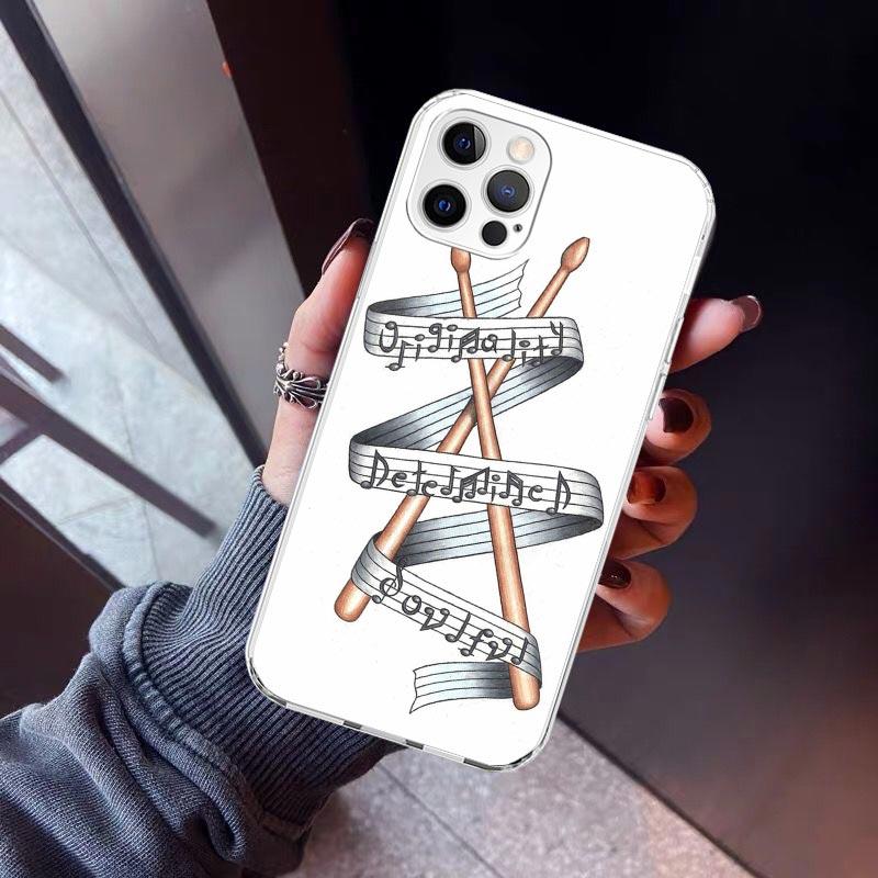Musical Instrument Drum Rock Phone Case For iPhone 17 Air 11 13 Mini 14 15 Plus 16 12 Pro Max 16E SE 7 8 Pattern Soft TPU Back C