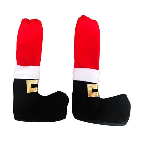 4/8 Pcs Christmas Chair Leg Covers Santa Claus Elf Boot Design Table Legs Socks Dining Chair Slipcover Furniture Feet Covers for Xmas Party