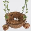 Hanging Bird House For Cage Bird Swing Toy With Chewing Toy Coconut Bird Nest Breeding Nesting Parrots Hanging Bed
