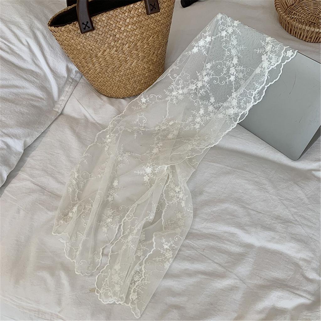 Multiuse Lace Scarf Seethrough Shawl Wrap With Flower Pattern Long Silk Scarf For Women Everyday And Special Event Wear