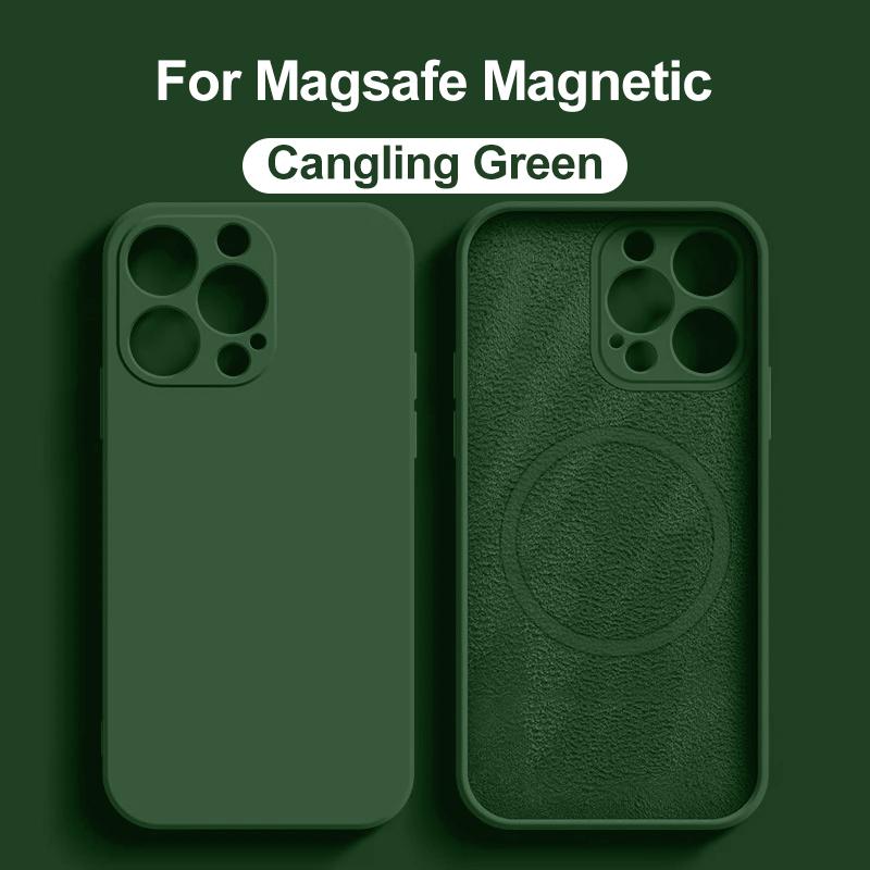 Для Magsafe Магнитный Чехол Для 16 15 14 13 12 11 Pro Max 16 Plus Жидкий Силикон Беспроводная Зарядка Чехол Аксессуары для Телефона