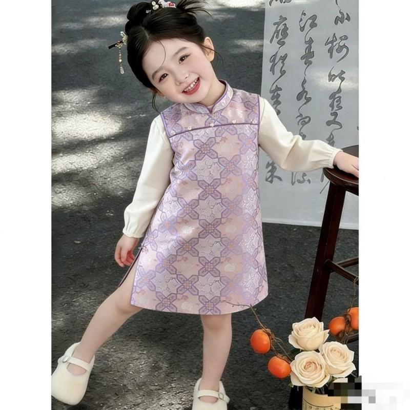 Girls Traditional Chinese Style Qipao Dress Princess Kids Birthday Party Gown