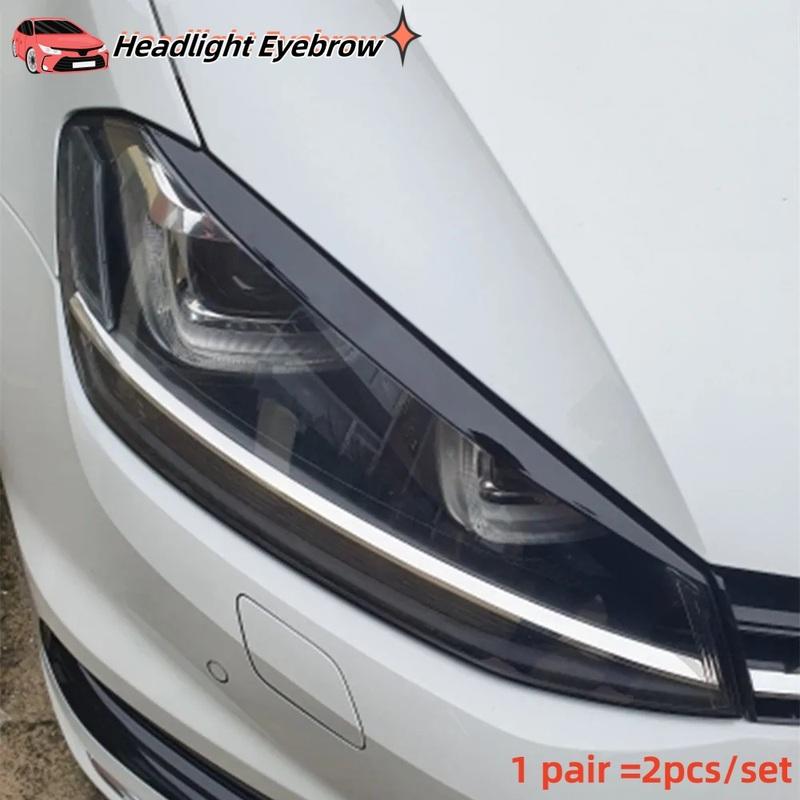 2pcs ABS Car Headlight Eyebrow For Volkswagen VW GOLF 7 Golf7 MK7 GTI Head Lamp Eye-catching Eyelid Cover Trim Sticker Acc.