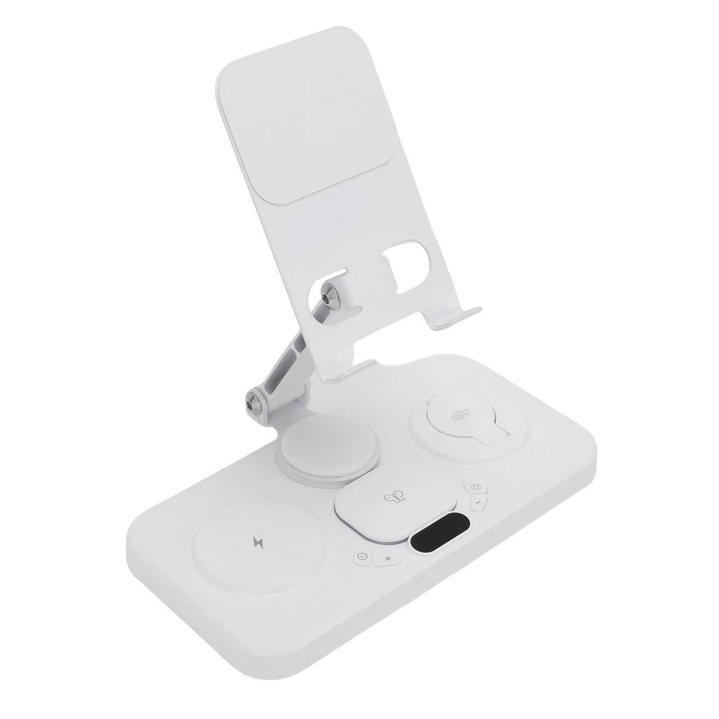 Беспроводное устройство 6 в 1 для устройства с будильником и 6-цветной подсветкой, 15 Вт, складная проводная зарядная станция