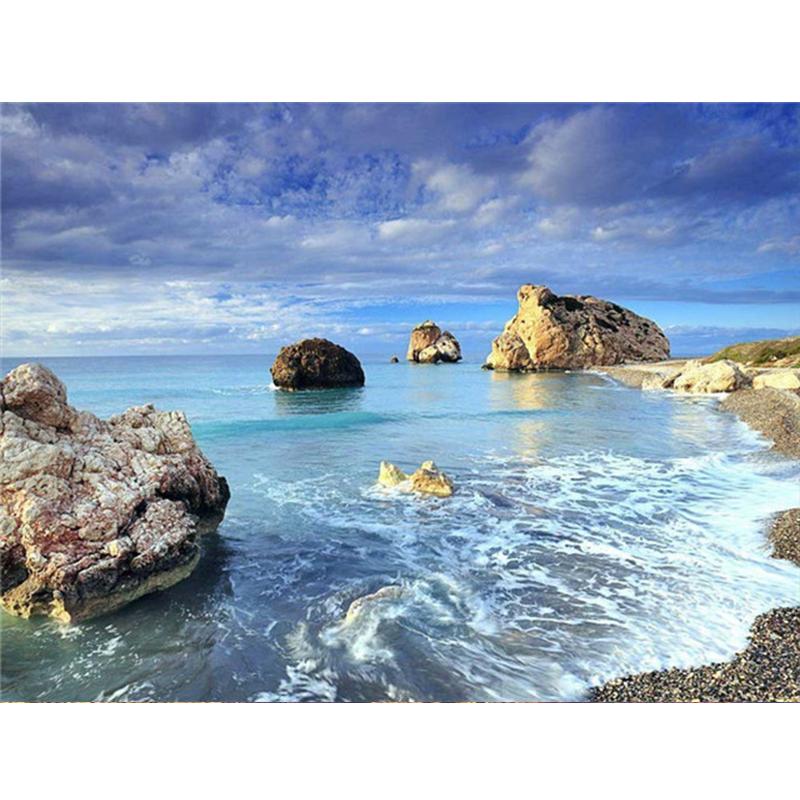 Алмазная картина, полный круглый квадратный природный пейзаж, настенные наклейки, мозаика, пляжная вышивка, горный пейзаж, алмазное искусство