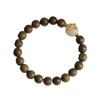 Green Sandalwood Bodhi Root Charred Lucky Cat Paw Women's Bracelet