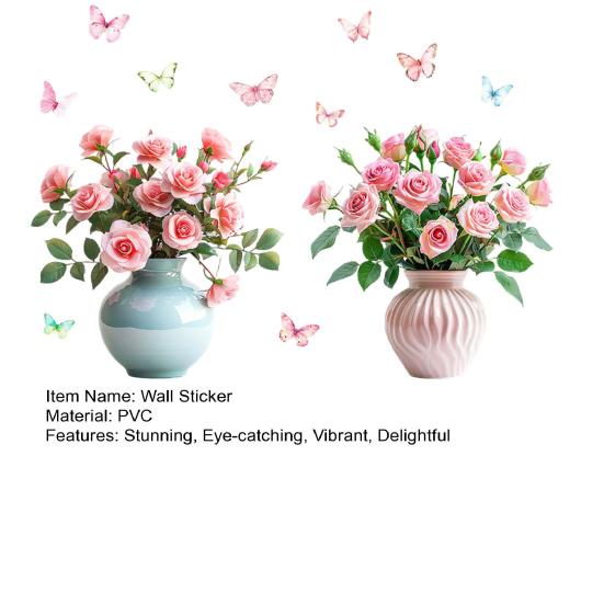 1 пара Фиолетовый Цветок Наклейка на Стену Отклей и Наклей Полевой Цветок Бабочка Настенный Декор Снимаемый Цветочный Настенный Арт Мурал для Комнаты Девочки Детской Комнаты Класса