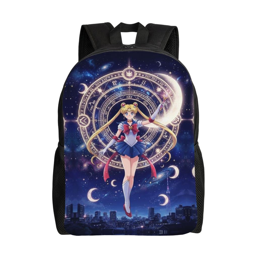 Sailors Anime Moons Рюкзаки для Мужчин Женщин Школьников Студентов Колледжа Сумка для Книг Вмещает 15-дюймовый Ноутбук Цукино Усаги Кино Макото Сумки