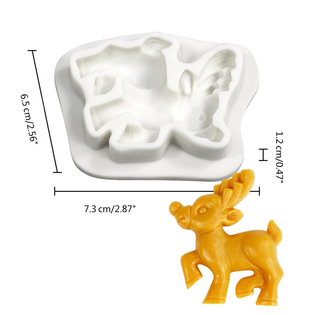 Силиконовая форма в форме оленя, рождественские тематические формы для помадки, универсальные формы для выпечки тортов/шоколада/печенья/конфет