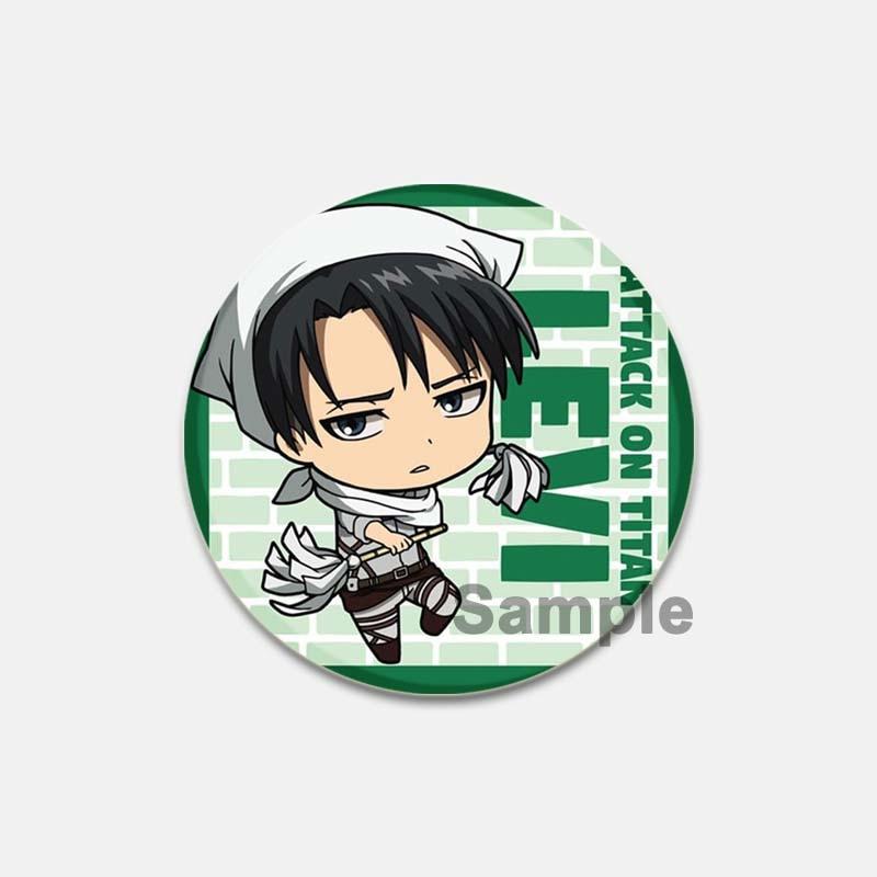 58 мм модные ювелирные аксессуары, значок «Атака Титанов», аниме-фигурка, Леви Микаса, булавки для лацканов, мультяшная косплей, одежда, сумка, броши, подарки