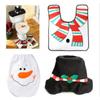 3 шт. Набор для украшения туалета Санта-Клаус: Чехол на унитаз, Коврик для ног, Чехол на бачок + Чехол для салфеток, Декор для ванной комнаты