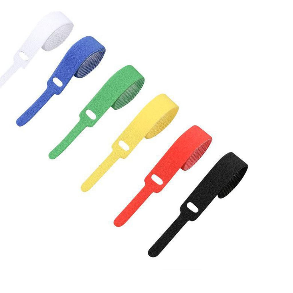 50Pcs Fastening Cable Ties Hook and Loop Nylon Rich Colors Cable Straps for House Office Man