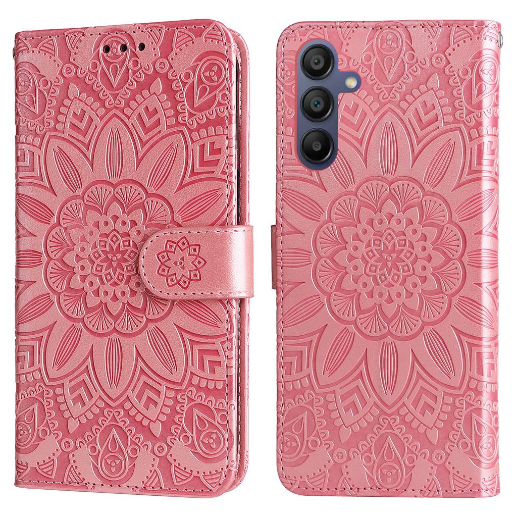 For Samsung Galaxy A17 5G/A26 5G/A16 5G/A16 4G Case Sunflower Imprint Leather Wallet Phone Cover