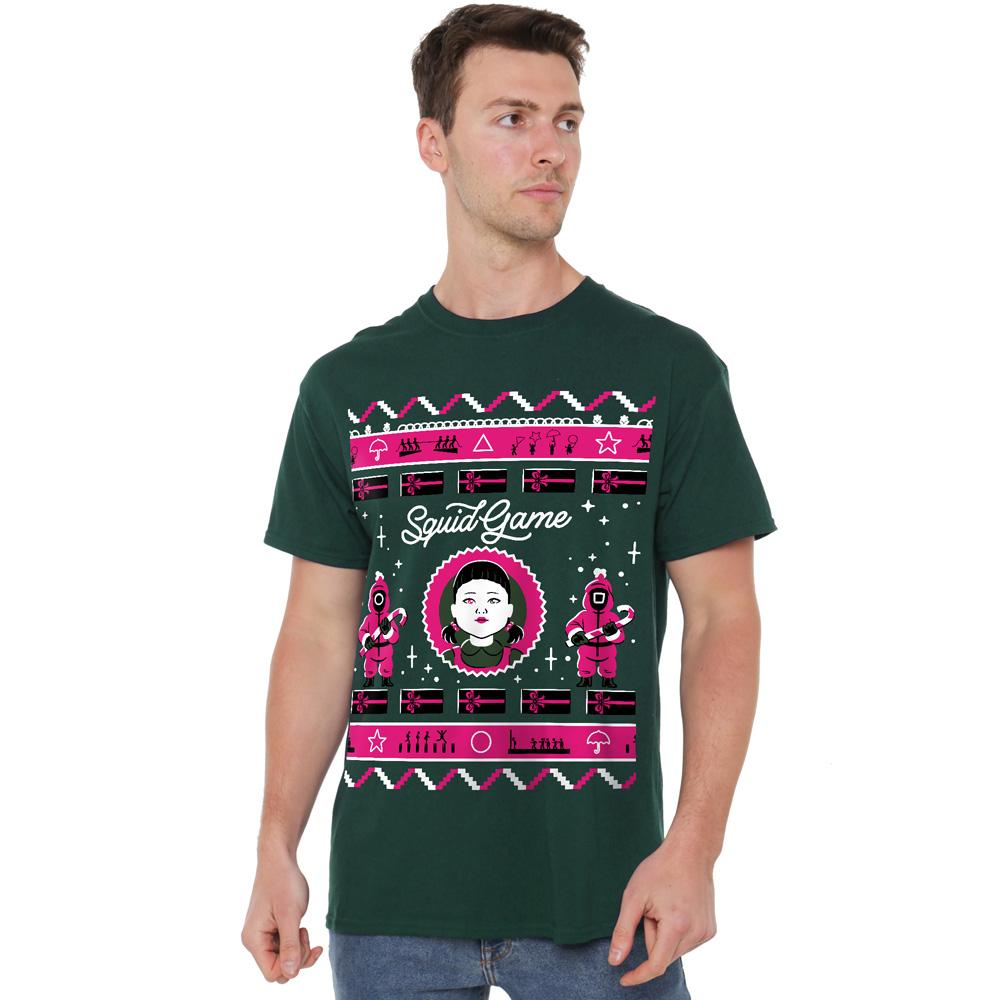 Мужская футболка Squid Game в стиле Fair Isle