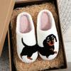 Cute Cartoon Dog Dachshund Pattern Slippers, Casual Slip On Plush Lined Shoes, Comfortable Indoor Home Slippers