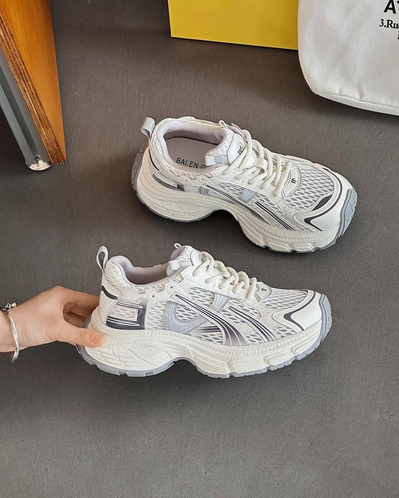 Кроссовки папы женские лето 2025 новая обувь женская обувь толстая подошва внутренняя высота увеличение сетка дышащие ультралегкие спортивные и повседневные туфли