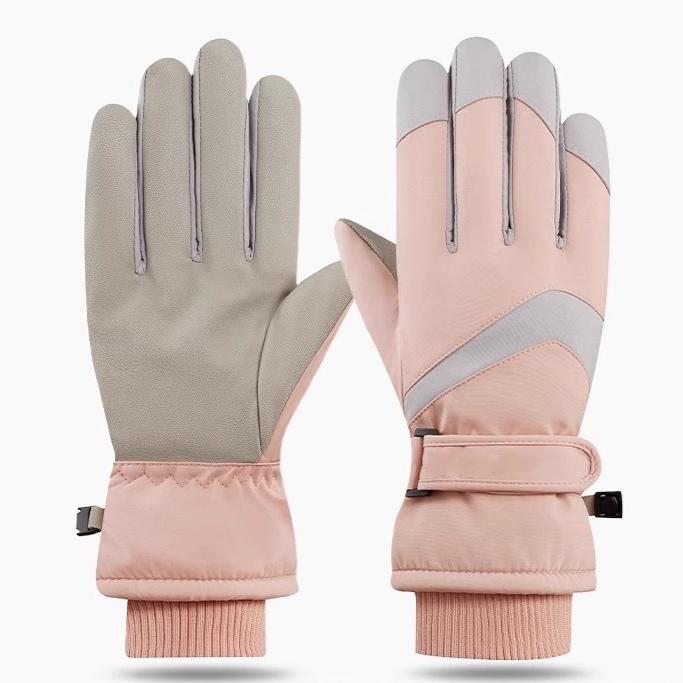 Лыжные перчатки Зимние велосипедные перчатки для мужчин и женщин Ветрозащитные перчатки для активного отдыха с толстым бархатным утеплителем Водонепроницаемые и нескользящие перчатки для сенсорных экранов