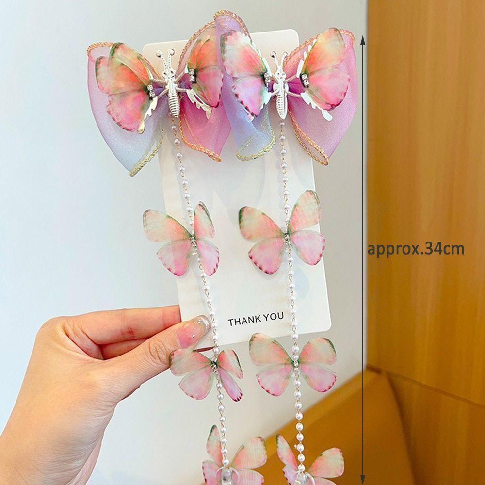 Tassel Pearl Braided Hairpin Colorful Hair Clip Sweet Braided Hair Chain