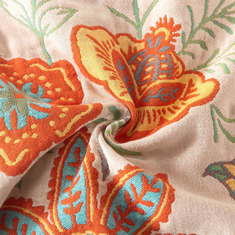 Хлопковый плед с цветочным узором и кисточками, двустороннее полотенце-одеяло, чехол на диван, мягкий, комфортный, для дома, для ежедневного использования