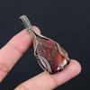 Red River Jaspar Gemstone Pure Copper Wire Wrapped Handmade Pendant Jewelry Gift