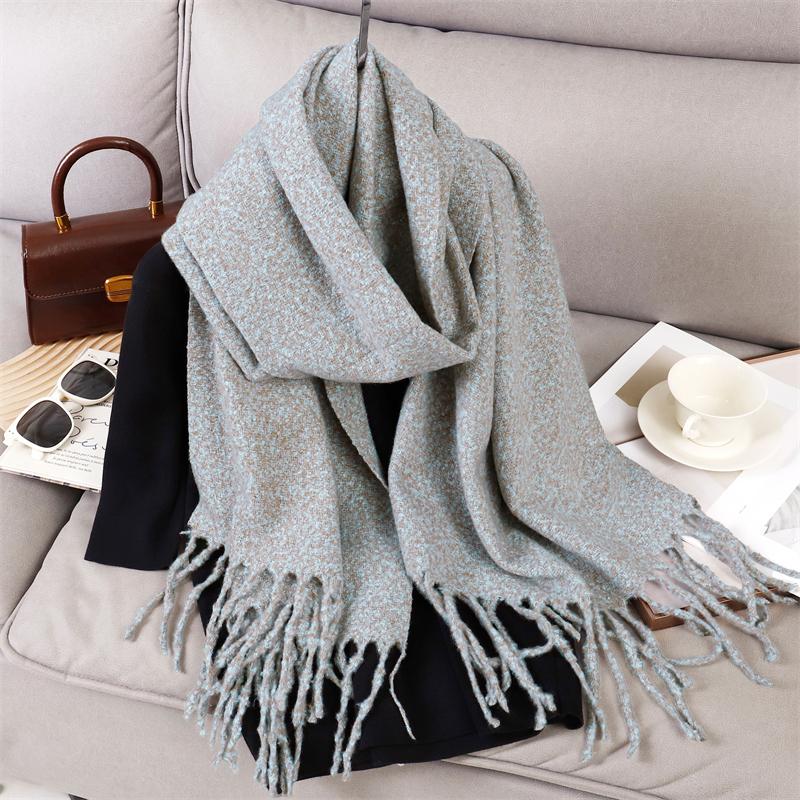 New Winter Scarf For Women Long Warm Cashmere Scarves Hijab Solid Lady Shawl Wrap Female Pashmina Bandana Head Scarfs