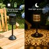 Solar-powered with an elegant peony pattern LED Outdoor lights, outdoor table lamps, solar-powered table lamps are perfect for garden and courtyard