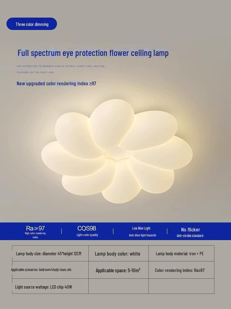 Креативная современная потолочная лампа в кремовом стиле для детской спальни и кабинета, дизайн с защитой глаз