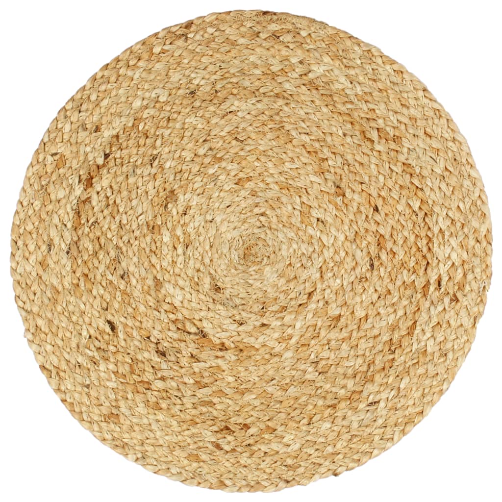 Vidaxl Maty Na Stół, 4 Szt., Gładkie, Naturalne, 38 Cm, Okrągłe, Juta