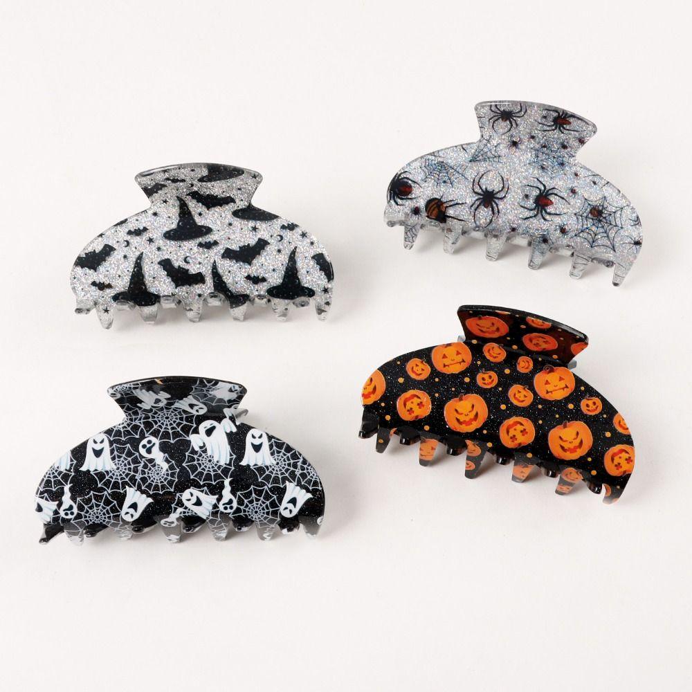 PVC Halloween Hair Claw Spider Large Shark Clip Pumpki Hair Clip Fashion Lovers
