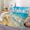 1pc Healing Beach Shell Landscape Blanket Printed Blanket Home Decoration Blanket Soft Skin-friendly Coverlet Warm, Comfortable and Soft Mac
