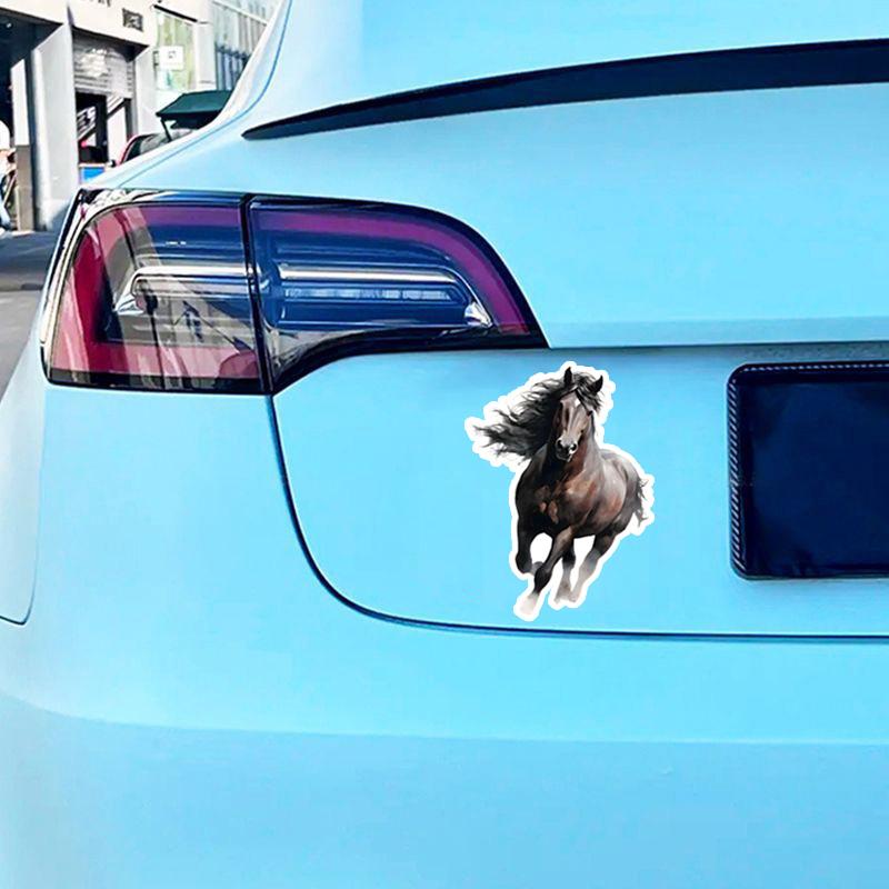 Наклейки на бампер автомобиля с изображением бегущей лошади для автомобиля, грузовика, фургона, модные наклейки, виниловые наклейки