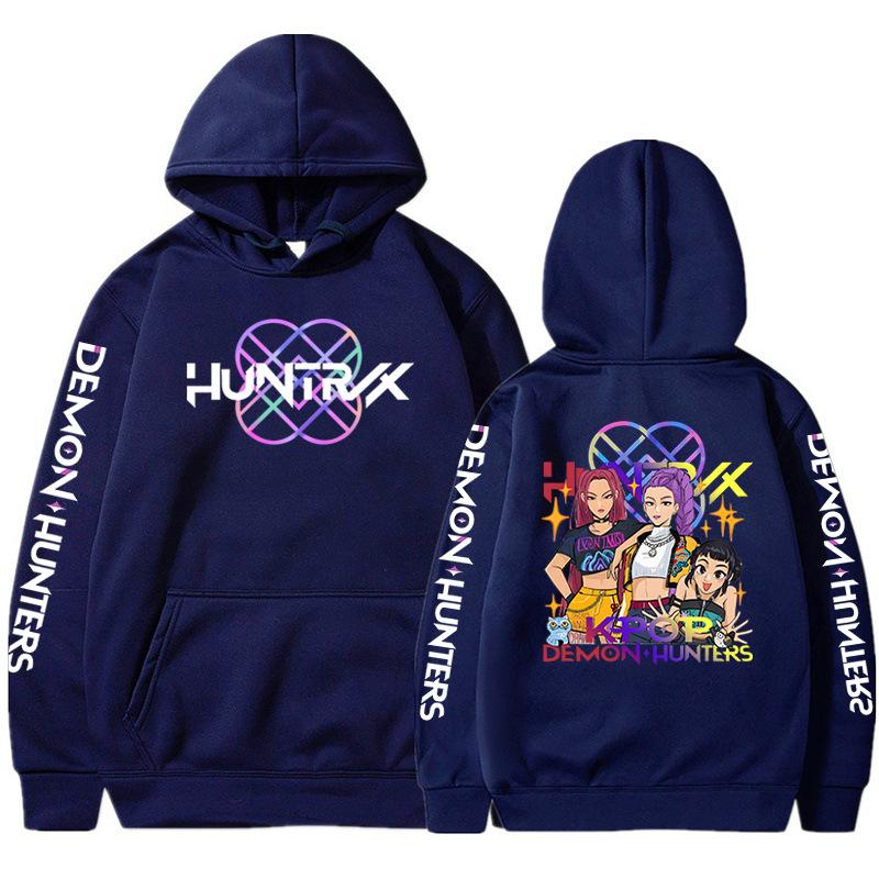 K-pop Охотники на демонов Huntrix Забавная аниме-принт Толстовка Мужская Женская Эстетичная Трендовая Повседневная Толстовка с длинными рукавами Подарки для фанатов