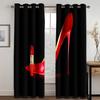 2 шт. Шторы для салонов красоты простые красные губы кисточка для макияжа люверсы верхняя ткань шторы декор для гостиной офис домашний декор