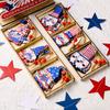 Independence Day Decorations, Painted 3-Compartment Wooden Box Pendant, Home Atmosphere Decoration Props