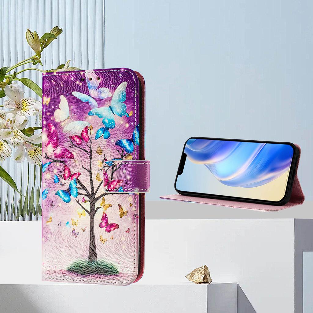 Butterfly Tree Luxury Painted Leather Case Wallet Book Style Cover for Oppo A72/A52/A92 4G,A36 4G,Reno 8/9,Realme 8/9/10/11/12...