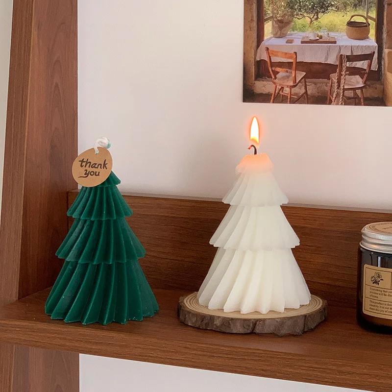 3D Геометрическая Сосновая Силиконовая Форма Свечи Рождественская Елка Ароматерапия Свеча Силиконовая Форма DIY Dropping Силиконовая Свеча Мыловарение