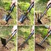 Dual-Purpose Gardening Tool Set: Black Handle Spray Hoe, Five-Tooth Rake, and Shovel