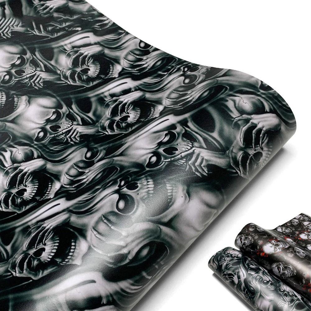 Self-Adhesive Car Stickers Wrap Vinyl Film Skull Car Interior Sticker For Car Motorcycle DIY