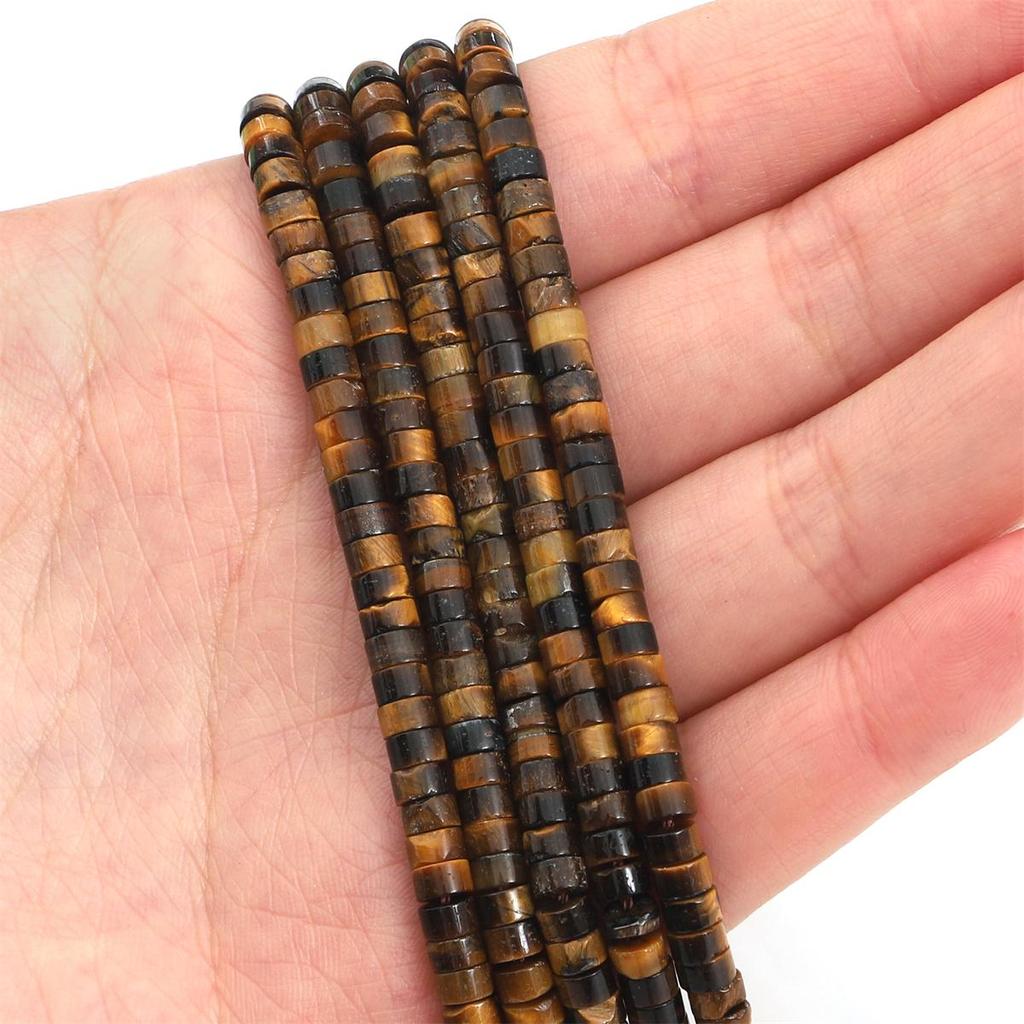 Разноцветные плоские круглые бусины-разделители из натурального камня для изготовления ювелирных изделий