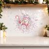 Durable Holiday Window Art 2Pcs Stained Glass Style Christmas Clings, Double?Sided Printed Xmas Static Waterproof PVC Decorations Decals,