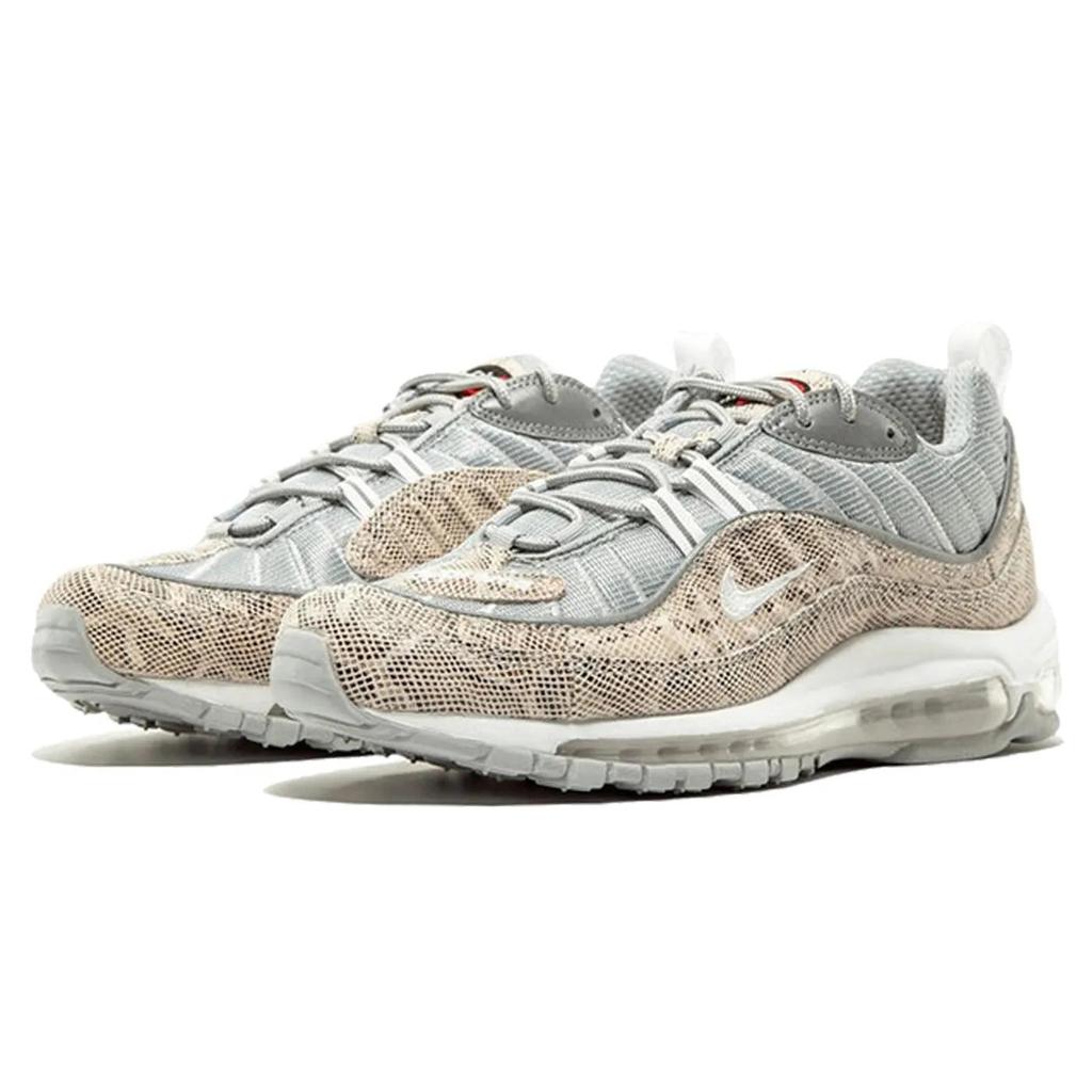 Nike Air Max 98 'Snakeskin' (Unisex) Sail / Metallic Silver / Varsity Red / White Running Shoes 844694 100