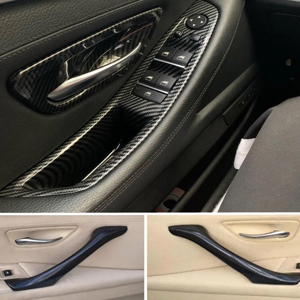 Beige Black Car Inner Door Panel Handle Pull Trim Cover Fit For BMW 5 Serie F10 F11 520i 528i 525d 535i 51417225857 51417225853