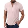Мужская однотонная полосатая рубашка с коротким рукавом на пуговицах, мужская повседневная модная рубашка