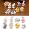 Cute Easter Rabbit Resin Miniatures Animal Figurine for Festive Decoration Animal Figures Fairy Garden Decoration