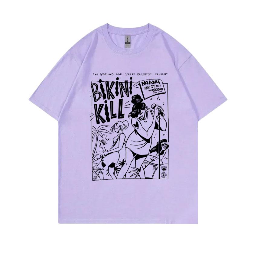 Riot Grrrl Kathleen Hanna T Shirt Punk Rock Band Bikini Kill Miami The Ground Print T-shirts Men Women Casual Oversized Tshirt