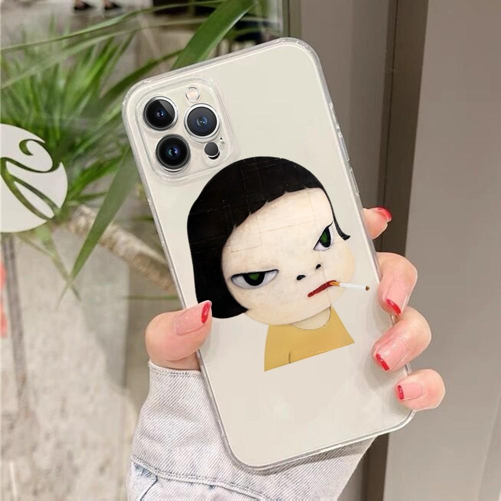 Арт Мультяшный Эстетичный Чехол Yoshitomo Nara Для iPhone 15 13 14 Pro Max XS XR 12 11 Pro 13 Mini 6 7 8 Plus Мягкая Прозрачная Задняя Крышка