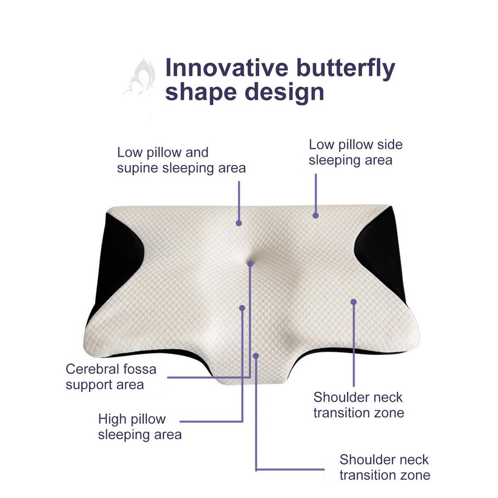 Удобная подушка с эффектом памяти, эргономично разработанная подушка для поддержки шеи, улучшающая сон, идеально подходит для женщин, спящих на боку, на спине и на животе
